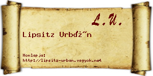 Lipsitz Urbán névjegykártya